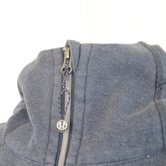 Lululemon Scuba Hoodie Classic Cotton Fleece In Heathered Naval Blue Sz 6 - Picture 7 of 10